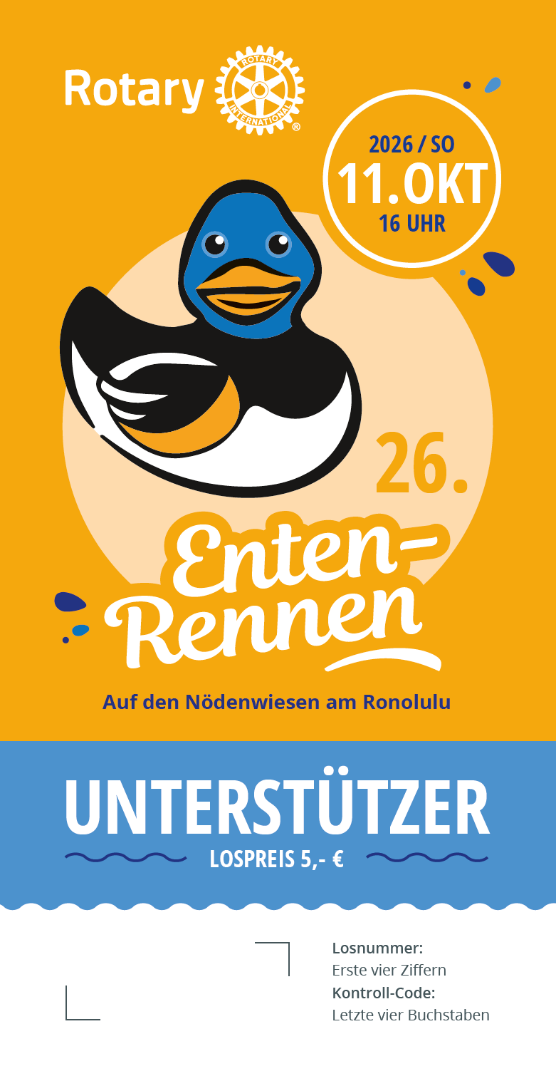 Beispiel eines Loses vom Rotenburger Entenrennen